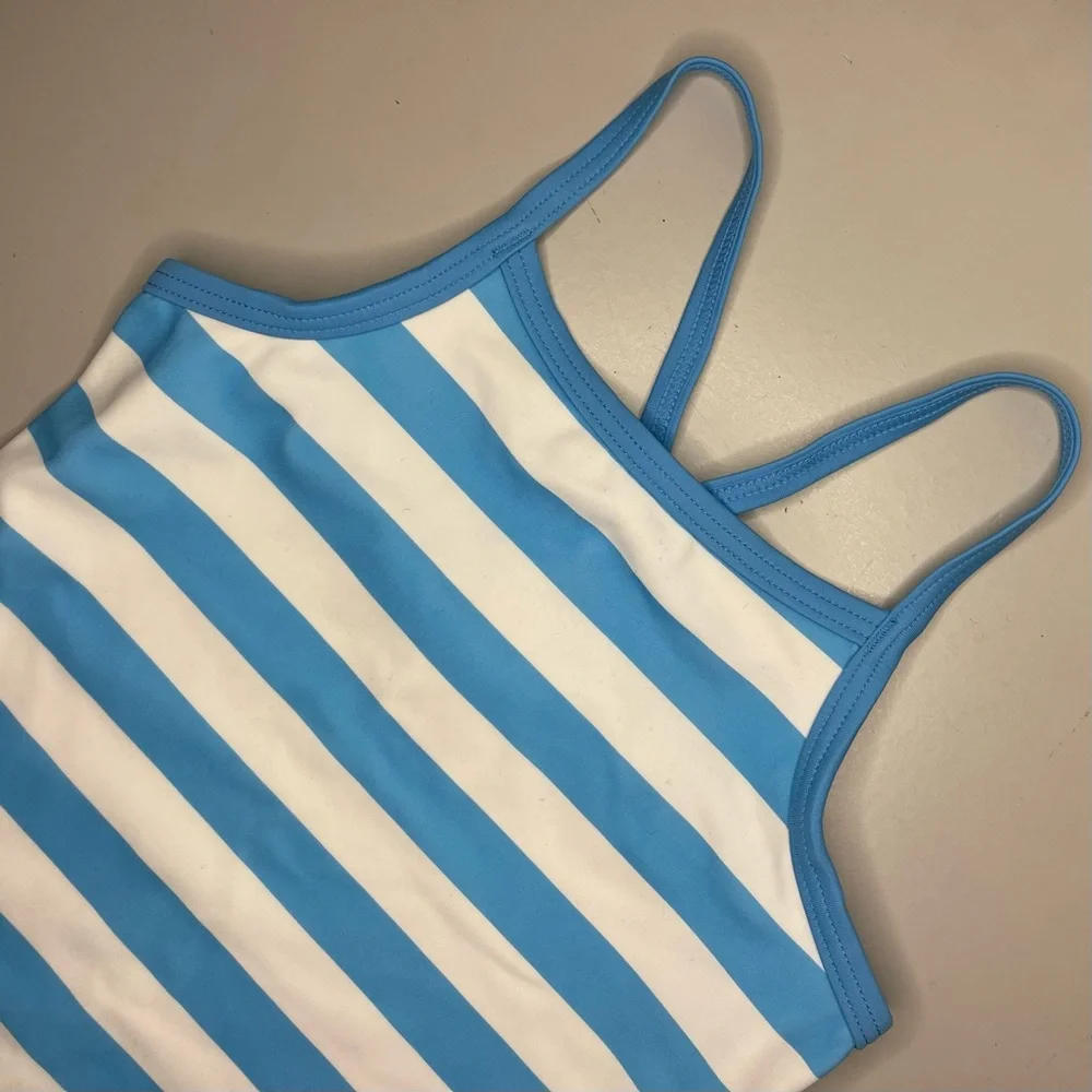 Hanna Andersson Blue & White Stripe Swim Top